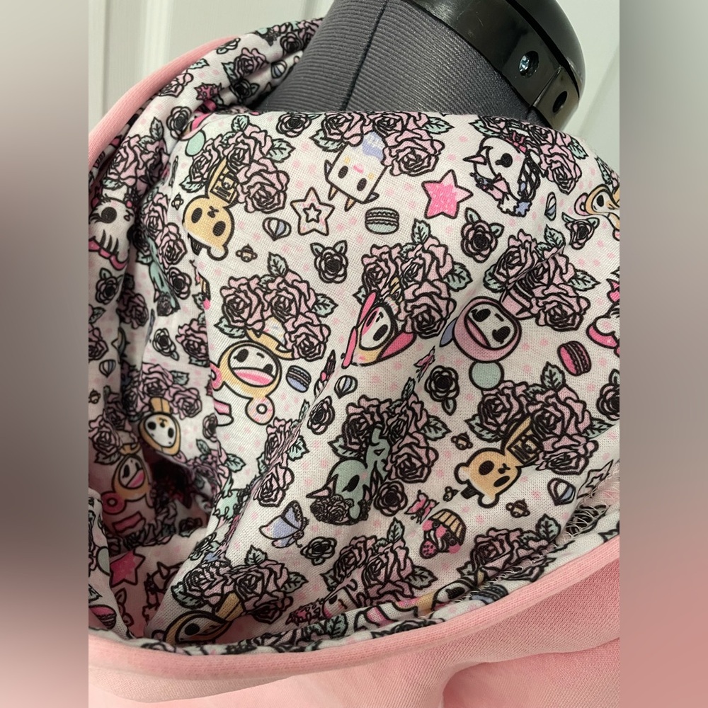 Tokidoki Pink Hoodie Sweatshirt Floral Quartz Small Donutella Unicorno Used - Picture 7 of 16